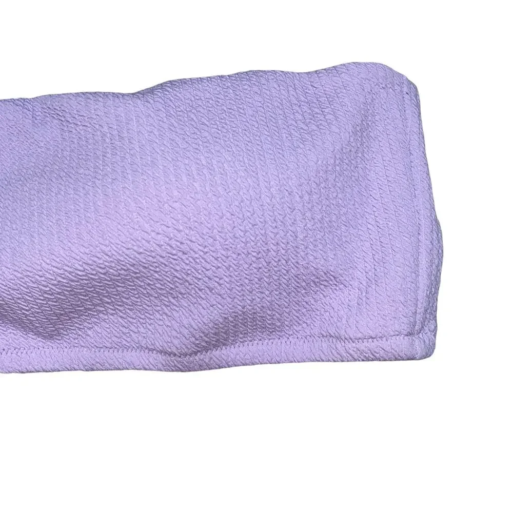 New J. Crew Lilac Purple Textured One Shoulder Bikini Swim Bathing Suit Top 2X